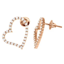 1 Carat Diamond Heart Hoop Earrings 14K White Gold 3/4 Inch Ladies Hoops 9 1 Carat Diamond Heart Hoop Earrings 14K White Gold 3/4 Inch Ladies Hoops -Invicta Jewelry Store 1 carat diamond heart hoop earrings 14k gold 12 inch 100665 rose