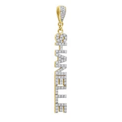 Custom 1 Carat Diamond Name Pendant Necklace 10K Yellow Gold