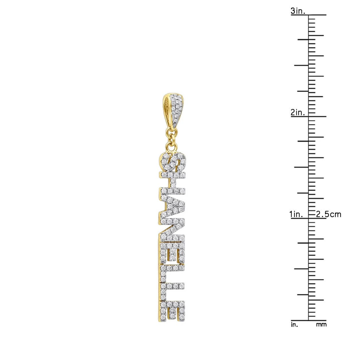 Custom 1 Carat Diamond Name Pendant Necklace 10K Yellow Gold 10 Custom 1 Carat Diamond Name Pendant Necklace 10K Yellow Gold - Image 8