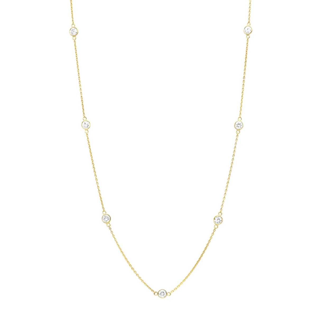 1 Carat Diamonds By The Yard Ladies Necklace Solid 14K Yellow Gold Chain For Women 3 1 Carat Diamonds By The Yard Ladies Necklace Solid 14K Yellow Gold Chain For Women