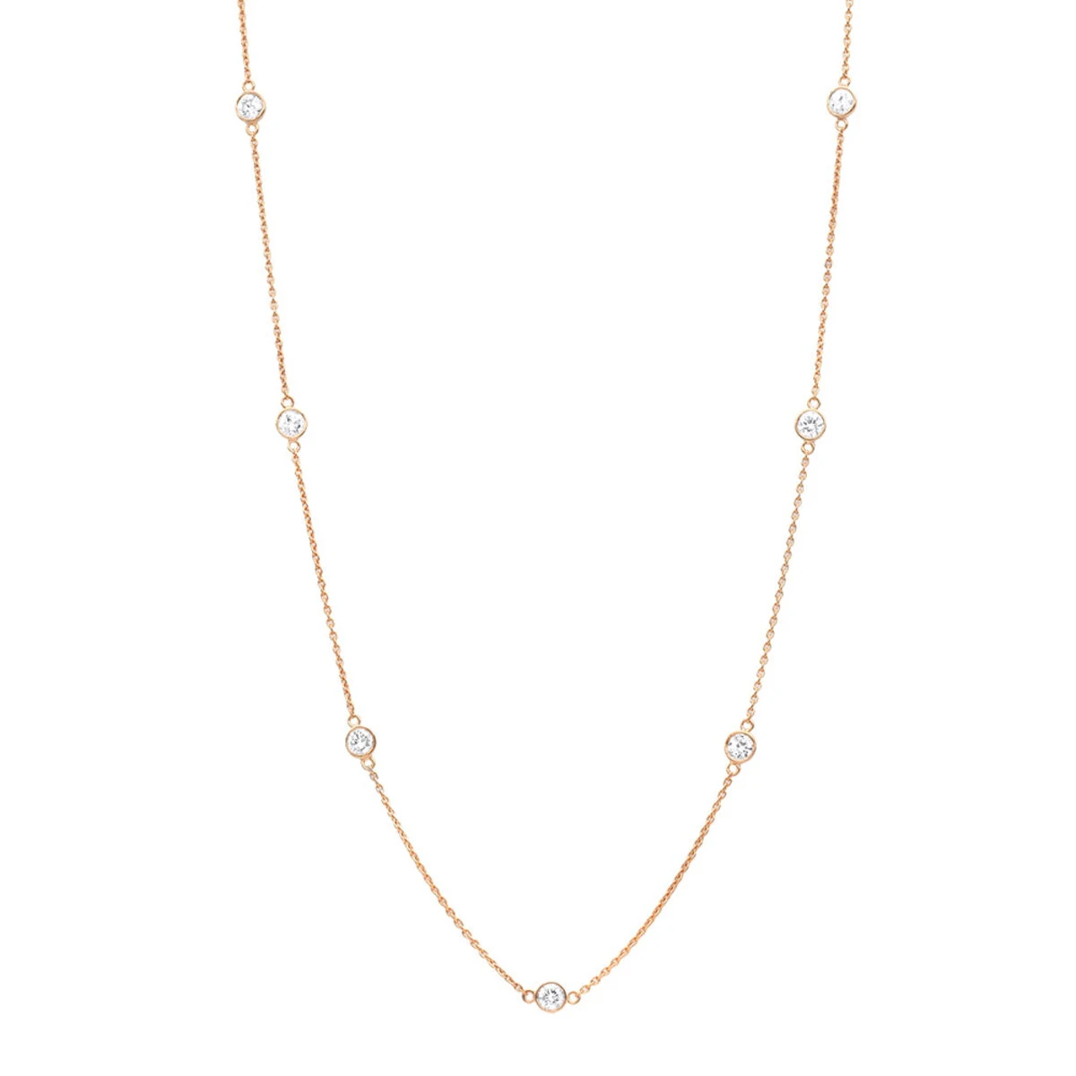 1 Carat Diamonds By The Yard Ladies Necklace Solid 14K Yellow Gold Chain For Women 5 1 Carat Diamonds By The Yard Ladies Necklace Solid 14K Yellow Gold Chain For Women - Image 3