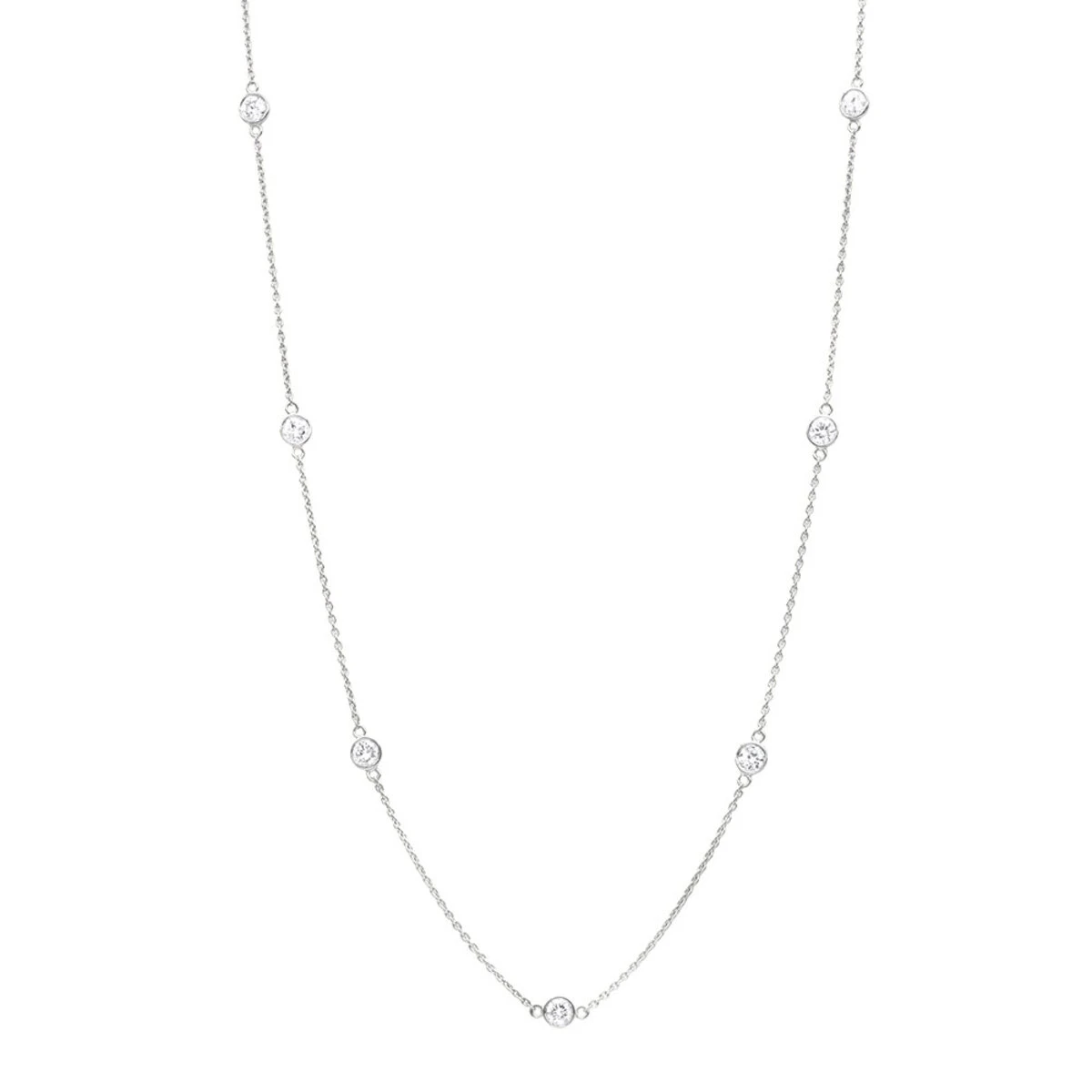 1 Carat Diamonds By The Yard Ladies Necklace Solid 14K Yellow Gold Chain For Women 4 1 Carat Diamonds By The Yard Ladies Necklace Solid 14K Yellow Gold Chain For Women - Image 2