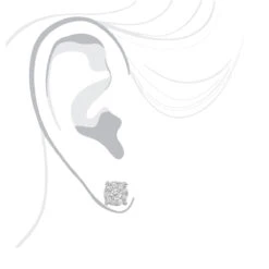 1 Carat Round Halo Diamond Cluster Stud Earrings 14K White Gold By Luxurman 12 1 Carat Round Halo Diamond Cluster Stud Earrings 14K White Gold By Luxurman -Invicta Jewelry Store 1 carat round halo diamond cluster stud earrings in 14k gold by luxurman bodwh 1