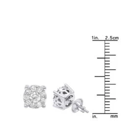1 Carat Round Halo Diamond Cluster Stud Earrings 14K White Gold By Luxurman 13 1 Carat Round Halo Diamond Cluster Stud Earrings 14K White Gold By Luxurman -Invicta Jewelry Store 1 carat round halo diamond cluster stud earrings in 14k gold by luxurman rulerwh 1