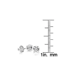 1 Carat Diamond Stud Earrings W Round Diamonds 14K White Gold -Invicta Jewelry Store 1 ct diamond stud earrings w round diamonds 14k gold p 5628 rulerwh