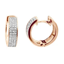 10K White Gold Diamond Hoop Huggie Earrings 0.30ct 9 10K White Gold Diamond Hoop Huggie Earrings 0.30ct -Invicta Jewelry Store 10k diamond hoop huggie earrings 040ct p 22529 ro