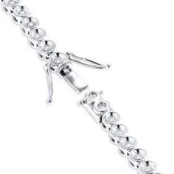 10K White Gold Bezel Set Round Diamond Tennis Bracelet 1.65ct By Luxurman -Invicta Jewelry Store 10k gold bezel set round diamond tennis bracelet 165ct by luxurman backwh