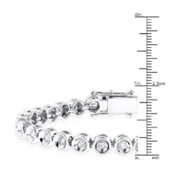 10K White Gold Bezel Set Round Diamond Tennis Bracelet 1.65ct By Luxurman -Invicta Jewelry Store 10k gold bezel set round diamond tennis bracelet 165ct by luxurman rulerwh