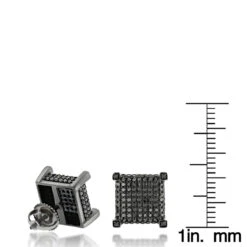 10K Black Plated Gold Black Diamond Earrings Studs 1.31ct -Invicta Jewelry Store 10k gold black diamond earrings 113ct rulerbl