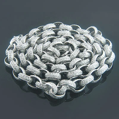 10K White Gold Cable Chain Eternity Diamond Necklace 52.87ct 4 10K White Gold Cable Chain Eternity Diamond Necklace 52.87ct - Image 2