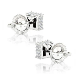 10K White Gold Diamond Stud Earrings 0.33ct -Invicta Jewelry Store 10k gold diamond stud earrings 038ct p 41804 backwh
