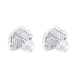 10K White Gold Heart Shaped Diamond Stud Earrings 0.63ct -Invicta Jewelry Store 10k gold heart shaped diamond stud earrings 063ct p 6179 backwh