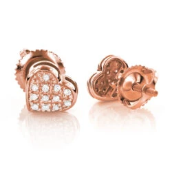 10K White Gold Pave Round Diamond Small Heart Earrings 0.1ct -Invicta Jewelry Store 10k gold pave round diamond small heart earrings 012ct p 6164 ro