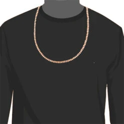 Men's 10K Yellow Gold Moon Cut Ball Chain 5mm 22-40in -Invicta Jewelry Store 10k rose gold moon cut chain 6mm 22 40in 3