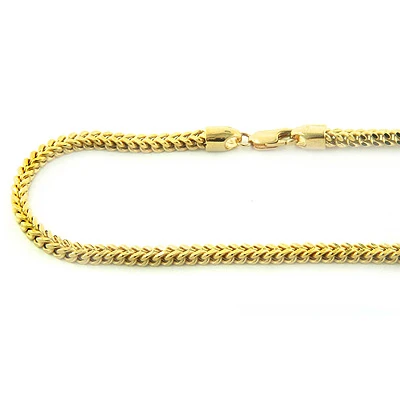 Solid 10K Yellow Gold Franco Chain 26-40in., 3.5mm 3 Solid 10K Yellow Gold Franco Chain 26-40in., 3.5mm