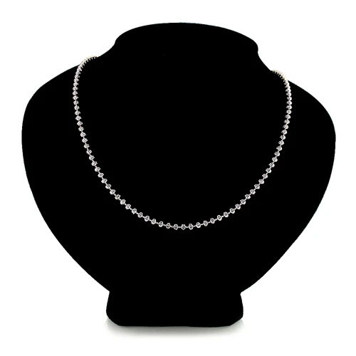 Men's 10K White Gold Moon Cut Bead Chain 3mm; 22-40in 5 Men's 10K White Gold Moon Cut Bead Chain 3mm; 22-40in - Image 3