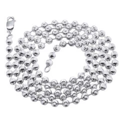 10K White Gold Moon Cut Chain 5mm 22-40in -Invicta Jewelry Store 10k white gold moon cut chain 6mm 22 40in back white