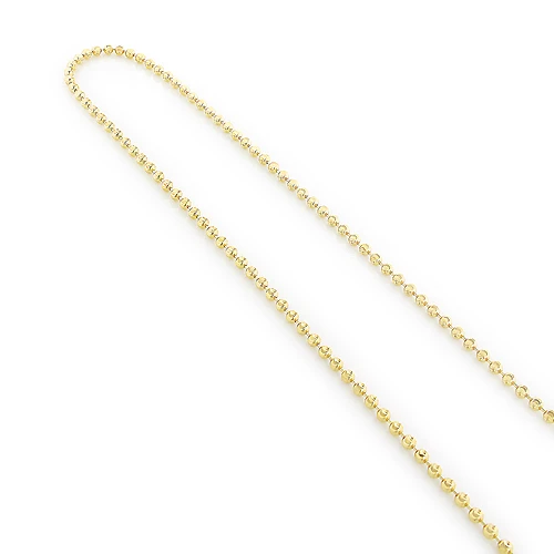10K Yellow Gold Moon Cut Bead Chain 3mm; 22-40in 4 10K Yellow Gold Moon Cut Bead Chain 3mm; 22-40in - Image 2