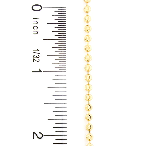 10K Yellow Gold Moon Cut Bead Chain 3mm; 22-40in 6 10K Yellow Gold Moon Cut Bead Chain 3mm; 22-40in - Image 4