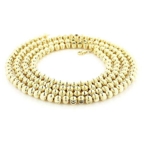 10K Yellow Gold Moon Cut Chain 5mm 22-40in 3 10K Yellow Gold Moon Cut Chain 5mm 22-40in