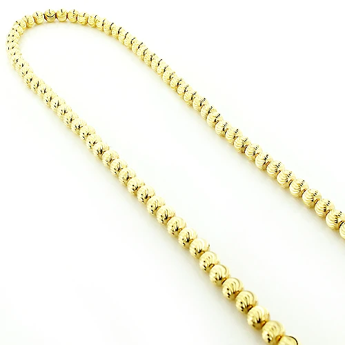 10K Yellow Gold Moon Cut Chain 5mm 22-40in 4 10K Yellow Gold Moon Cut Chain 5mm 22-40in - Image 2
