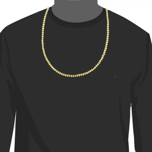 10K Yellow Gold Moon Cut Chain 5mm 22-40in 5 10K Yellow Gold Moon Cut Chain 5mm 22-40in - Image 3