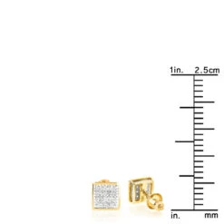 10K Yellow Gold Round Diamond Stud Earrings 6mm 0.18ct -Invicta Jewelry Store 10k yellow gold round diamond stud earrings 018ct p 252 rulerye