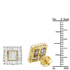 14K Yellow Gold Baguette Princess & Round Diamond Earrings 1.01ct 11 14K Yellow Gold Baguette Princess & Round Diamond Earrings 1.01ct -Invicta Jewelry Store 14k baguette princess round diamond earrings 101ct p 88 rulerye