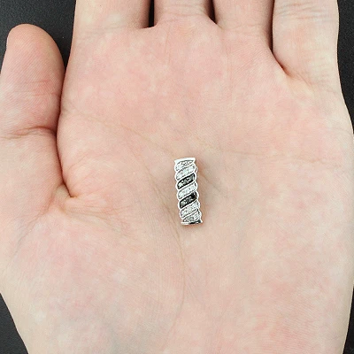 14K White Gold Black And White Diamond Pendant For Women Slider 0.27ct 6 14K White Gold Black And White Diamond Pendant For Women Slider 0.27ct - Image 4