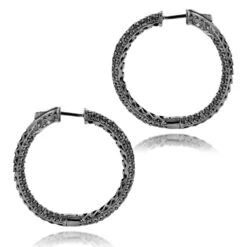 14K Black Plated Gold Black Diamond Hoop Earrings 5.91ct 13 14K Black Plated Gold Black Diamond Hoop Earrings 5.91ct -Invicta Jewelry Store 14k black diamond hoop earrings 591ct p 35683 backbl