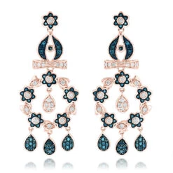 14K White Gold Blue Diamond Flower Chandelier Earrings 1.61ct 9 14K White Gold Blue Diamond Flower Chandelier Earrings 1.61ct -Invicta Jewelry Store 14k blue diamond flower chandelier earrings 161ct p 22365 ro