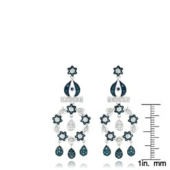 14K White Gold Blue Diamond Flower Chandelier Earrings 1.61ct 11 14K White Gold Blue Diamond Flower Chandelier Earrings 1.61ct -Invicta Jewelry Store 14k blue diamond flower chandelier earrings 161ct p 22365 rulerwh
