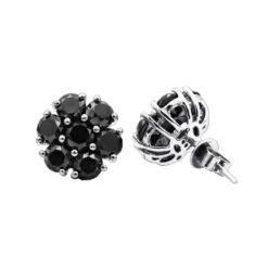14K Black Plated Gold Cluster Black Diamond Stud Earrings 4.32ct 10 14K Black Plated Gold Cluster Black Diamond Stud Earrings 4.32ct -Invicta Jewelry Store 14k cluster black diamond stud earrings 432ct p 35681 wh