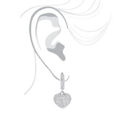 14K White Gold Dangle Diamond Heart Earrings 1 Ct -Invicta Jewelry Store 14k dangle diamond heart earrings 135ct p 22380 bodwh