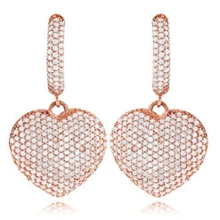 14K Yellow Gold Dangle Diamond Heart Earrings For Women 1.5ct 9 14K Yellow Gold Dangle Diamond Heart Earrings For Women 1.5ct -Invicta Jewelry Store 14k dangle diamond heart earrings 195ct p 22378 ro