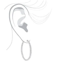 14K White Gold Dazzling 2 Inch Diamond Hoop Earrings Inside Out 7ct -Invicta Jewelry Store 14k dazzling diamond hoop earrings inside out 690ct p 6420 bodwh