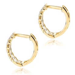 14K Yellow Gold Diamond Hoop Huggie Earrings For Women 0.65ct 14 14K Yellow Gold Diamond Hoop Huggie Earrings For Women 0.65ct -Invicta Jewelry Store 14k diamond hoop huggie earrings 065ct p 35720 backye