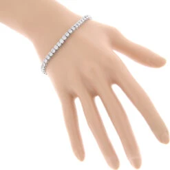 Luxurman 14K White Gold Round Diamond Tennis Bracelet Half Bezel Setting 6ct -Invicta Jewelry Store 14k diamond tennis bracelet half bezel setting 6ct p 22517 bodwh