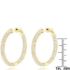 14K White Gold 1 3/8 Inch Diamond Hoop Earrings Inside Out 4.40ct 13 14K White Gold 1 3/8 Inch Diamond Hoop Earrings Inside Out 4.40ct -Invicta Jewelry Store 14k gold 1 inch diamond hoop earrings inside out 440ct p 6283 rulerye