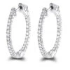 14K White Gold 1 Inch Inside Out Diamond Hoop Earrings 0.6ct By Luxurman -Invicta Jewelry Store 14k gold 1 inch inside out diamond hoop earrings 06ct by luxurman mainwh