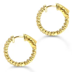14K Yellow Gold 3/4in Inside Out Yellow Diamond Hoop Earrings 1 Carat By Luxurman 11 14K Yellow Gold 3/4in Inside Out Yellow Diamond Hoop Earrings 1 Carat By Luxurman -Invicta Jewelry Store 14k gold 34in inside out yellow diamond hoop earrings 1 carat by luxurman backye