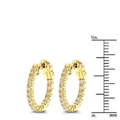 14K Yellow Gold 3/4in Inside Out Yellow Diamond Hoop Earrings 1 Carat By Luxurman 13 14K Yellow Gold 3/4in Inside Out Yellow Diamond Hoop Earrings 1 Carat By Luxurman -Invicta Jewelry Store 14k gold 34in inside out yellow diamond hoop earrings 1 carat by luxurman rulerye
