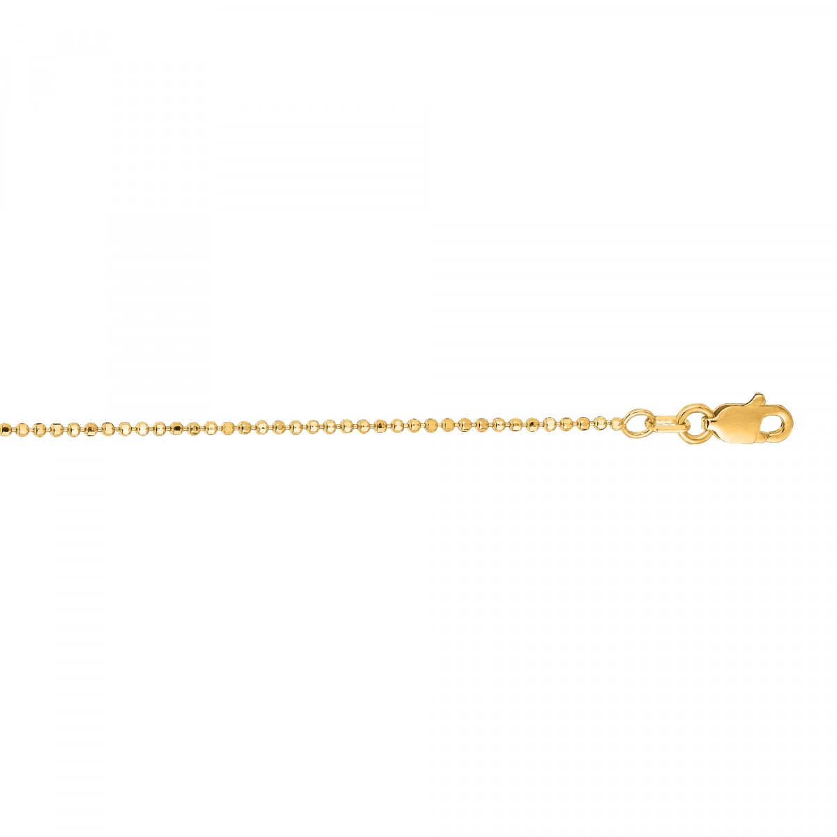 14K White Gold Bead Dog Tag Chain For Men & Women Diamond Cut 1.2mm 4 14K White Gold Bead Dog Tag Chain For Men & Women Diamond Cut 1.2mm - Image 2