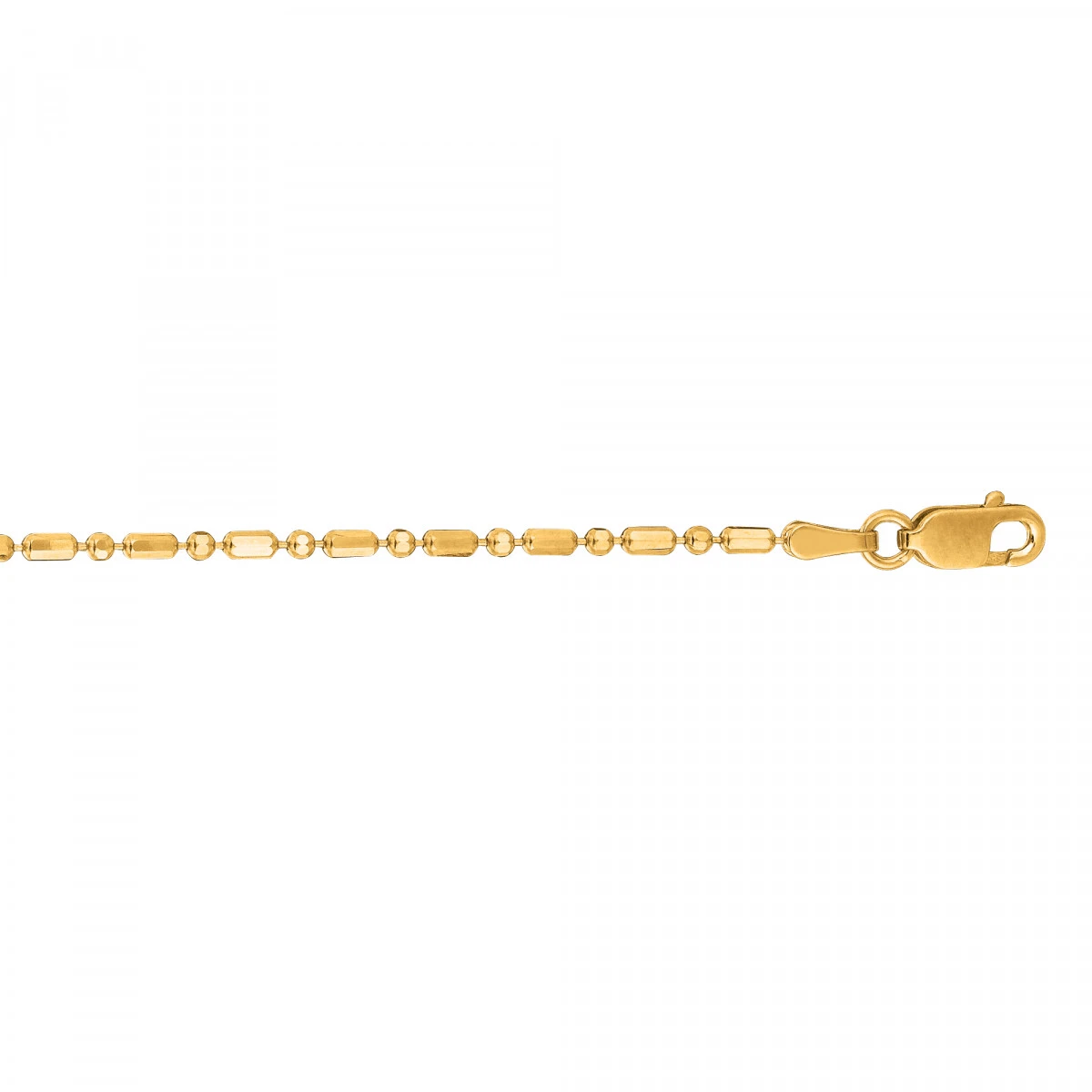 14K White Gold Bead Dog Tag Chain For Men & Women Diamond Cut 1.5mm Wide 4 14K White Gold Bead Dog Tag Chain For Men & Women Diamond Cut 1.5mm Wide - Image 2