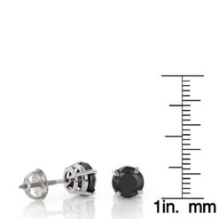 14K White Gold Black Diamond Stud Earrings Prong Set 2.00ct -Invicta Jewelry Store 14k gold black diamond stud earrings prong set 200ct p 6058 rulerwh