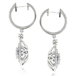 14K White Gold Blue Sapphire And White Diamond Drop Earrings For Women 2 Carats 11 14K White Gold Blue Sapphire And White Diamond Drop Earrings For Women 2 Carats -Invicta Jewelry Store 14k gold blue sapphire and white diamond drop earrings for women 2 carats backwh