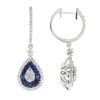 14K White Gold Blue Sapphire And White Diamond Drop Earrings For Women 2 Carats 1 14K White Gold Blue Sapphire And White Diamond Drop Earrings For Women 2 Carats -Invicta Jewelry Store 14k gold blue sapphire and white diamond drop earrings for women 2 carats mainwh