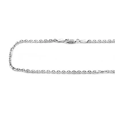 14K White Gold Cable Chain, 20 -40 Inches Long 2mm Wide. 3 14K White Gold Cable Chain, 20 -40 Inches Long 2mm Wide.