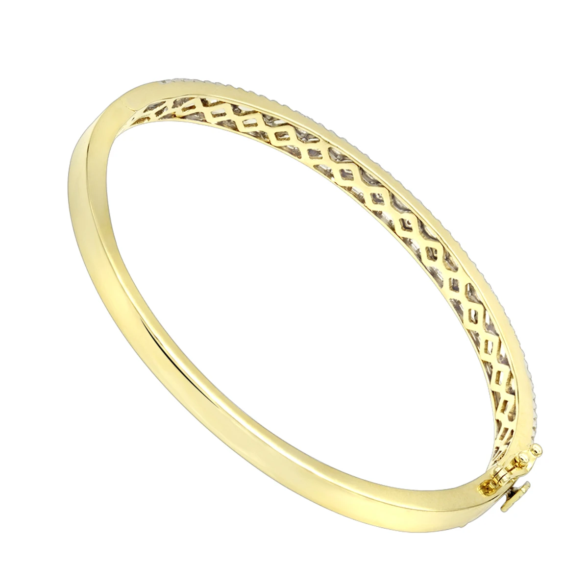 14K Yellow Gold Designer 2 Carat Diamond Bangle Bracelet For Women By Luxurman 6 14K Yellow Gold Designer 2 Carat Diamond Bangle Bracelet For Women By Luxurman - Image 4
