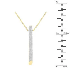 14K Yellow Gold Designer Vertical Diamond Bar Necklace Ladies Pendant With Chain 0.5ct 11 14K Yellow Gold Designer Vertical Diamond Bar Necklace Ladies Pendant With Chain 0.5ct -Invicta Jewelry Store 14k gold designer vertical diamond bar necklace ladies pendant with chain 803215 rulerye